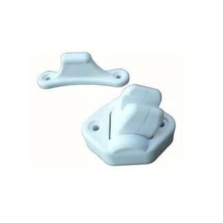 Dörrhållare ledad Plast vit 2-Delad